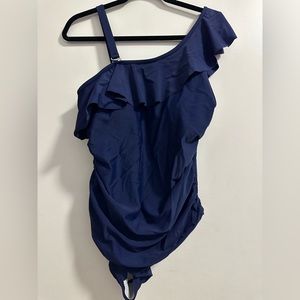 Navy one piece swim suit